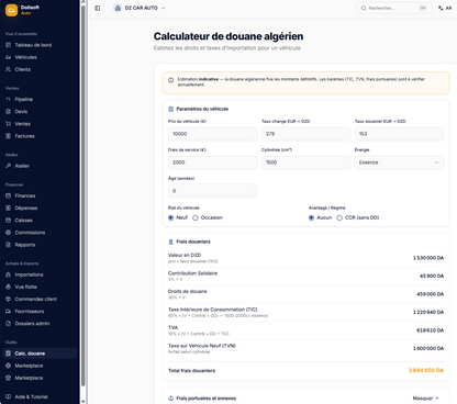 DoliSoft Auto — Le logiciel des showrooms et importateurs de véhicules en Algérie