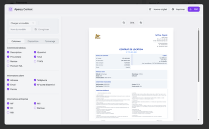 برنامج تسيير كراء السيارات Dinateck Location de Voitures ar