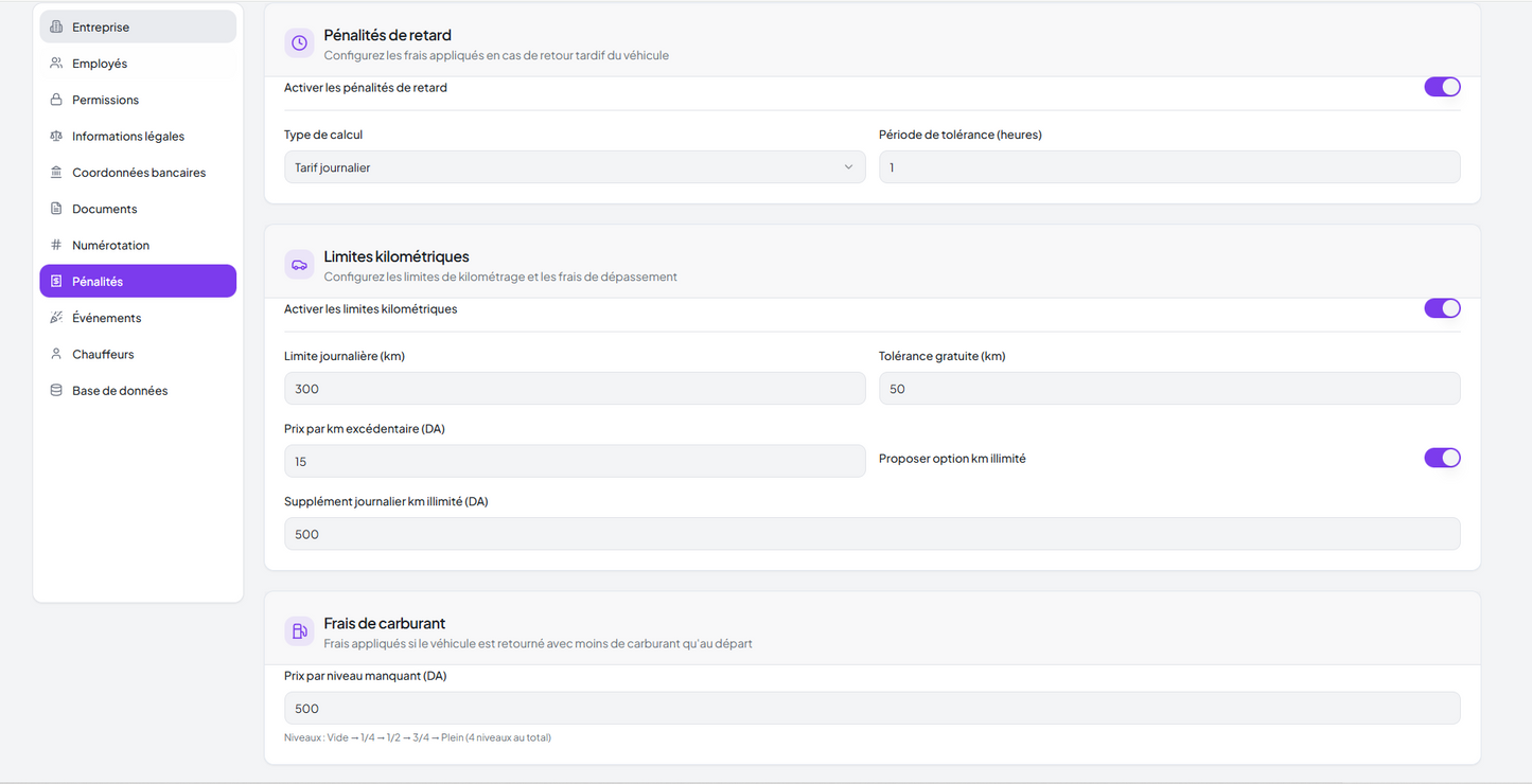 برنامج تسيير كراء السيارات Dinateck Location de Voitures ar