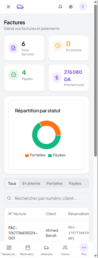 برنامج تسيير كراء السيارات Dinateck Location de Voitures ar