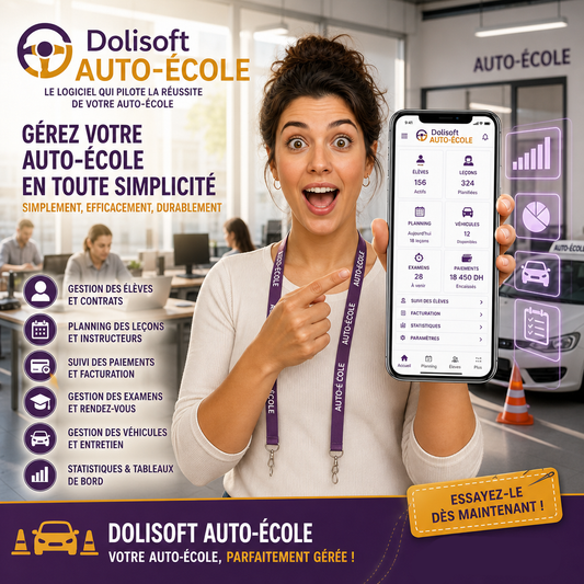 Logiciel Dolisoft Auto École — دوليسوفت لإدارة مدارس تعليم السياقة