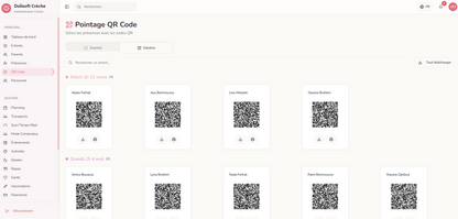 Dolisoft Crèche – pointage par QR code