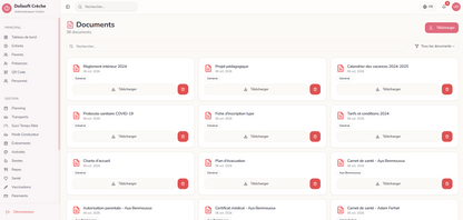 Dolisoft Crèche – documents de la crèche