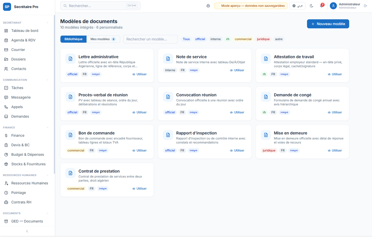 IDARATI - Logiciel de l'administration parfaite EN ALGERIE
